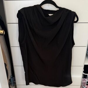 Aritzia Black Draped Sleeveless Top